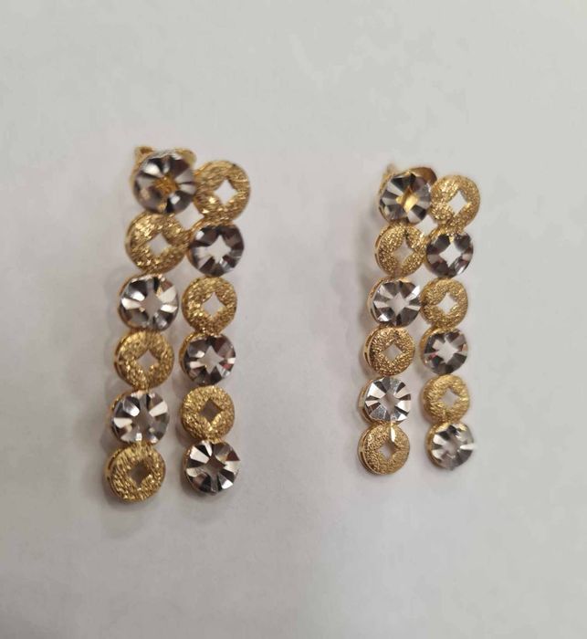 Set colier si cercei din aur galben si alb 18k, SAU34