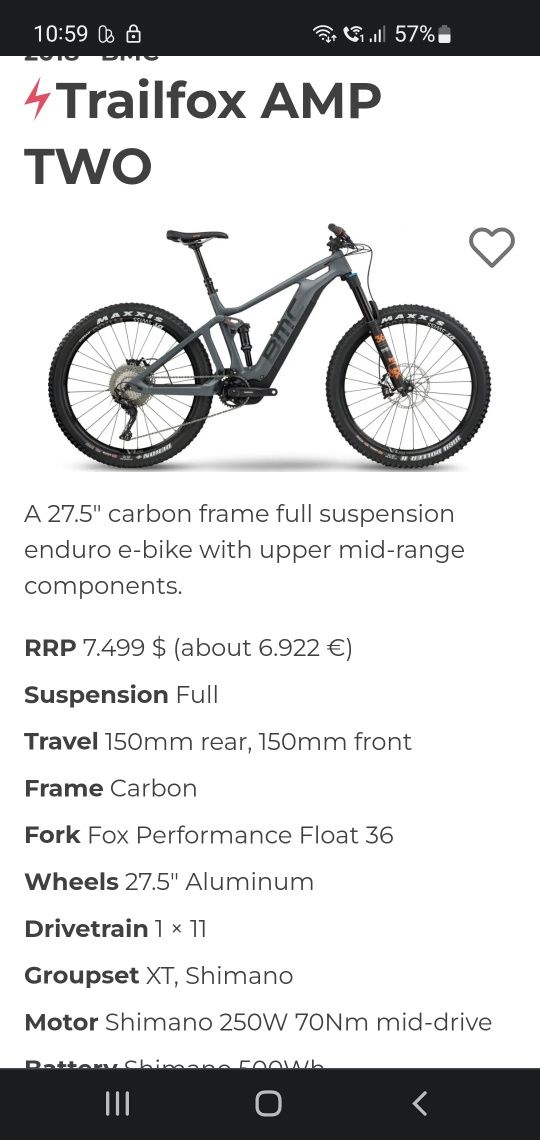 Bicicleta BMC electrica cu cadru de carbon
