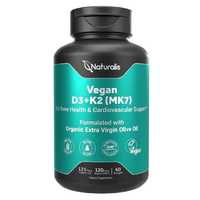 Веганский витамин D3 + K2 из водорослей | 5000 МЕ витамина D и 120 мкг