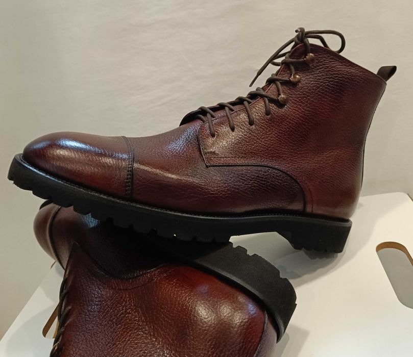 Ghete lace up de lux 45 lucrate manual Minelli NOI piele naturala