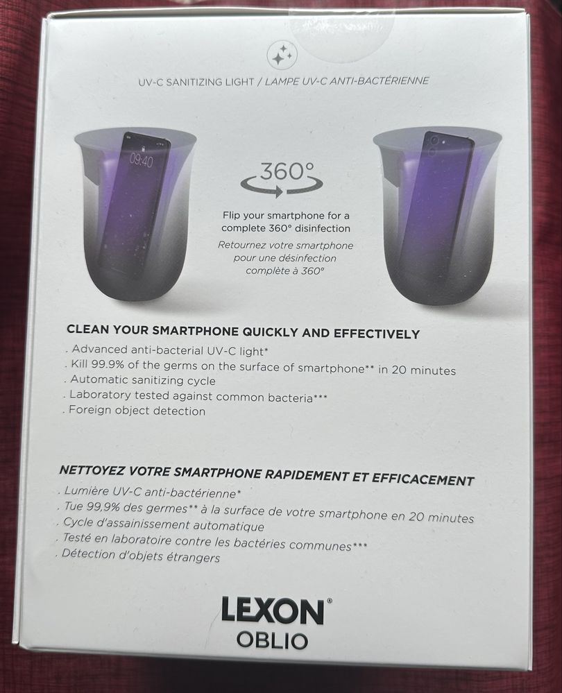 Statie wireless de incarcare cu lumina UV pentru dezinfectare