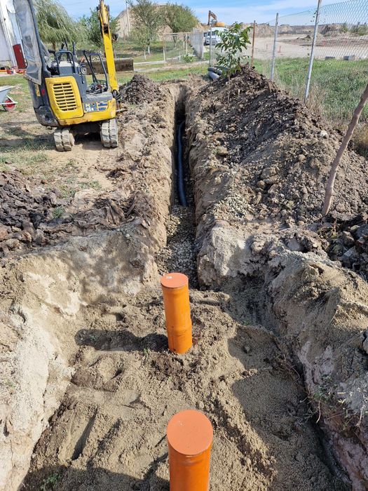 Miniexcavator, sapaturi, excvavari, fosa septica, sant gaz