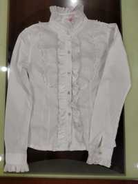 Белая блузка на девочку 7-8 лет