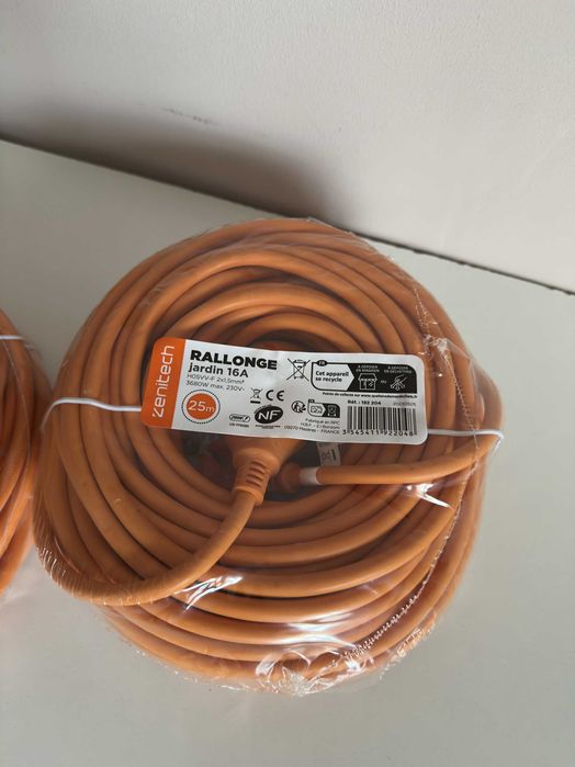 Cablu Prelungitor Zenitech 16A HO5VVF 2x1.5 Orange 25m 3680W