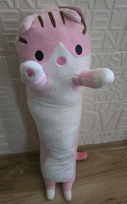 Плюшено дълго коте за гушкане мачкане и игра