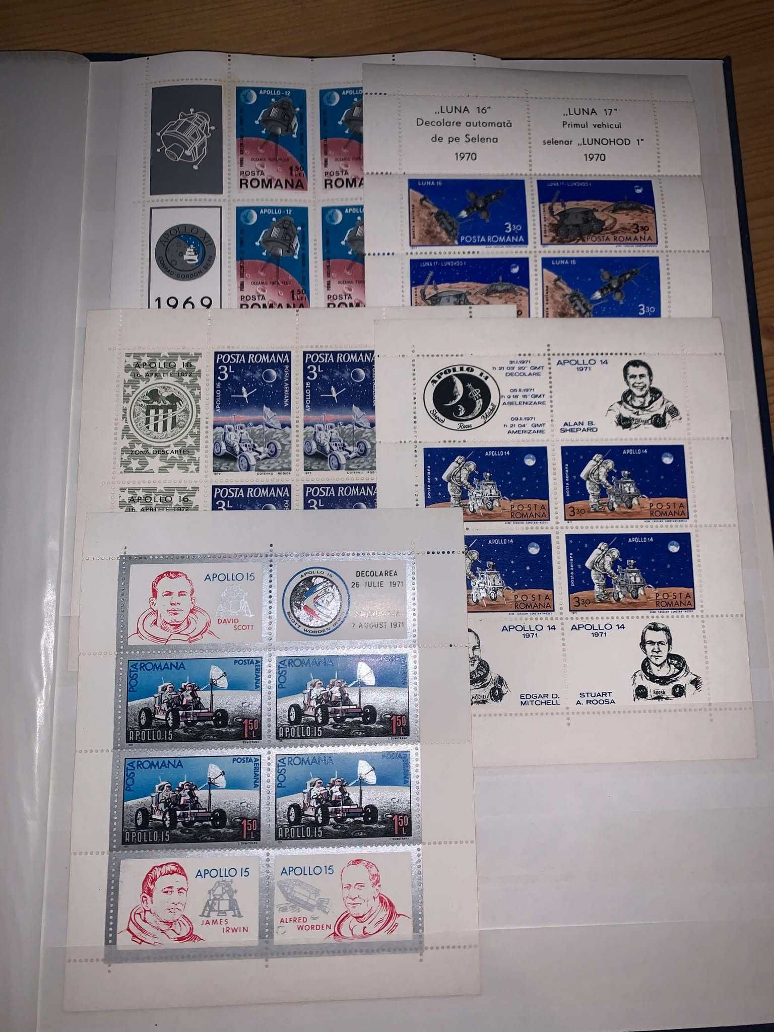 timbre romanesti mnh cu clasor are 4 pagini 8 file