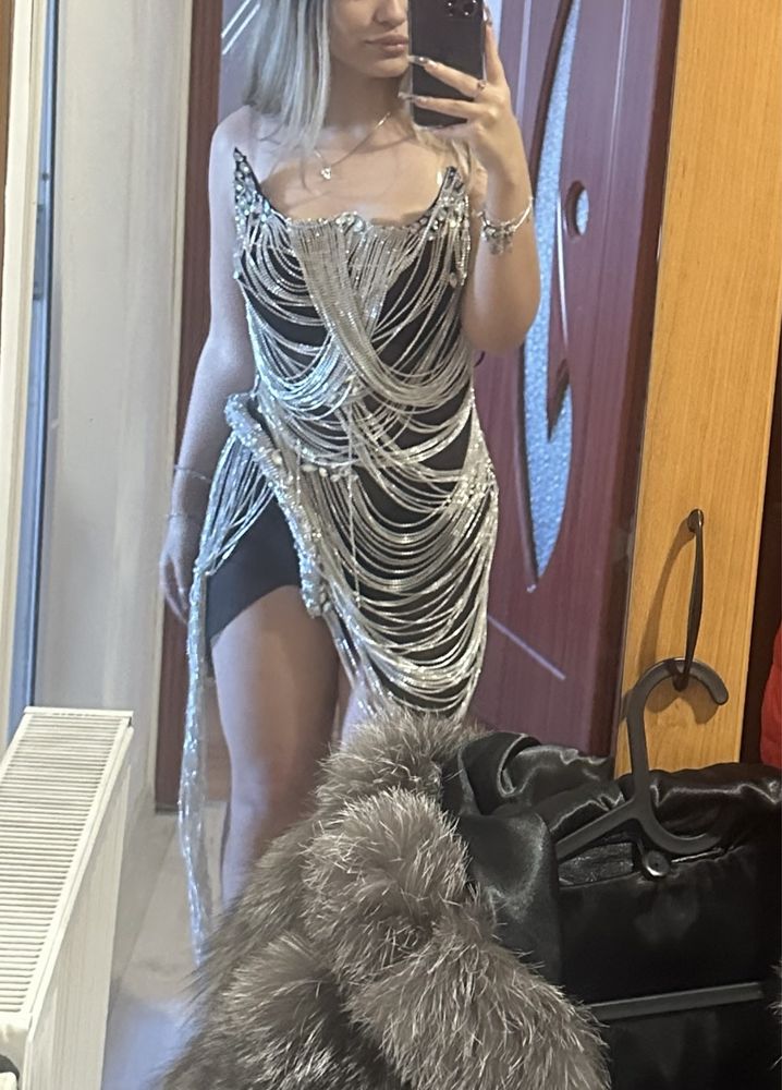 Rhinestones Diamond Dress Rochie cristale