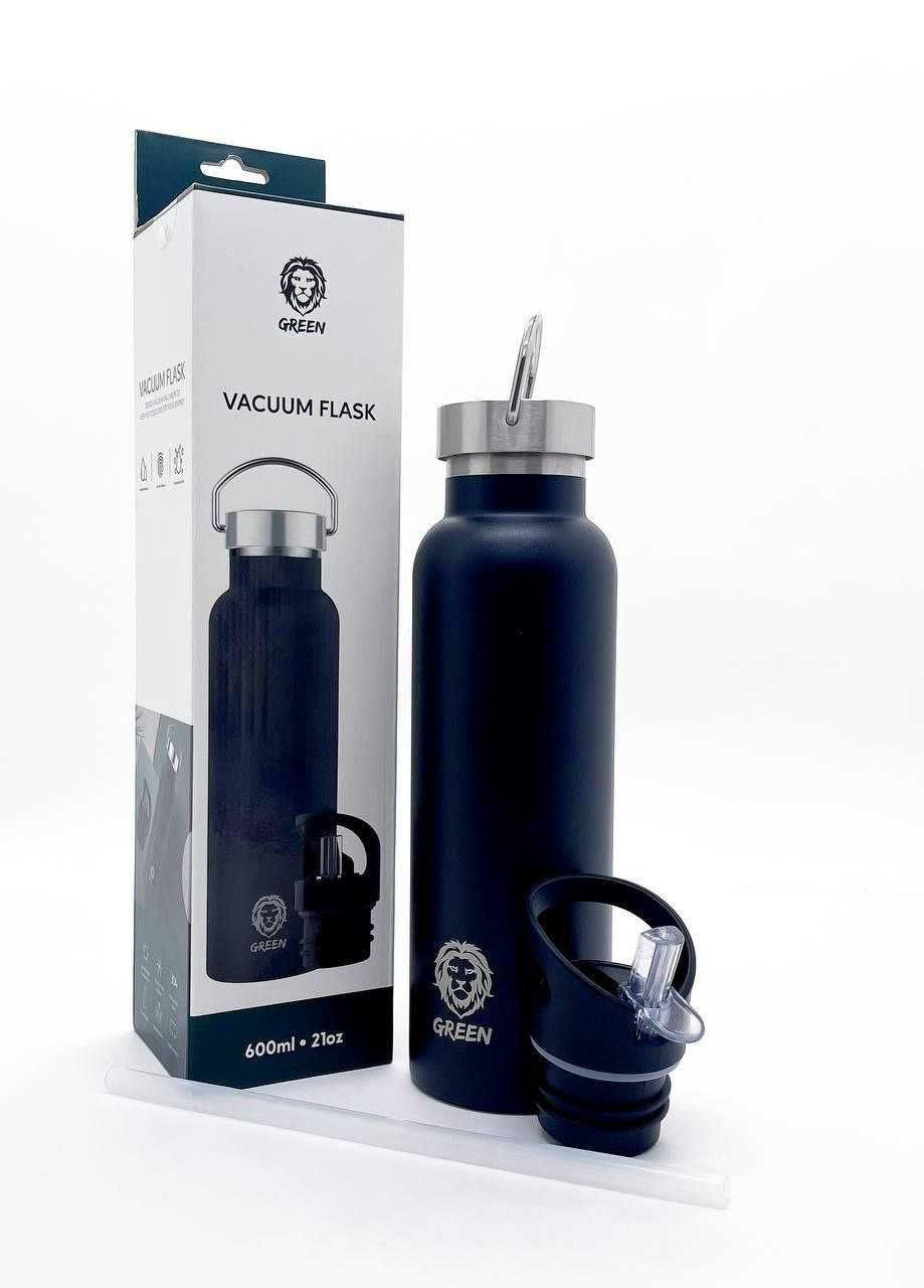 Green Vacuum Flask Бутылка для воды из нержавеющей стали (2 крыш)600ml