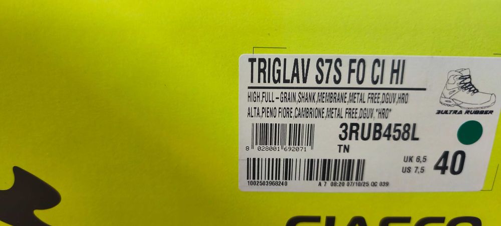 Италиански черни, естествена кожа работни обувки GIASCO Triglav S7S