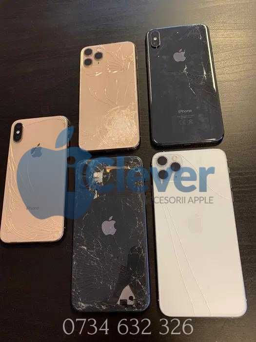 Geam Sticla Spate iPhone 8 8 Plus X Xs Max 11 Pro 12 *Montaj Inclus*