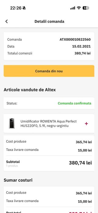 Umidificator Rowenta Aqua Perfect