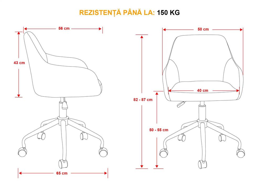 Scaun de Birou, Dr.Home Tommy, Catifea – Gri
