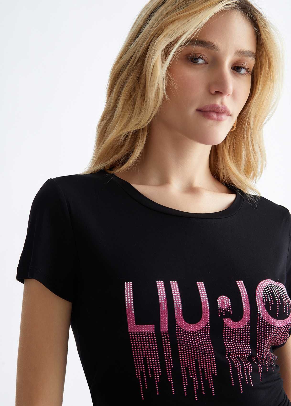 Оригинална дамска тениска, LIU JO, BLACK LOGO