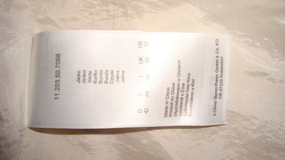 Trench crem alb lăptos XL 42 s.Oliver