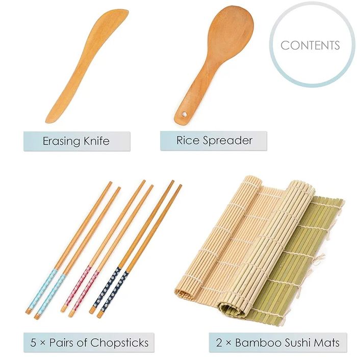 Комплект за суши , бамбуков комплект за приготвяне на суши