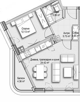 Двустаен апартамент в ж.к. Витоша! В нова сграда!