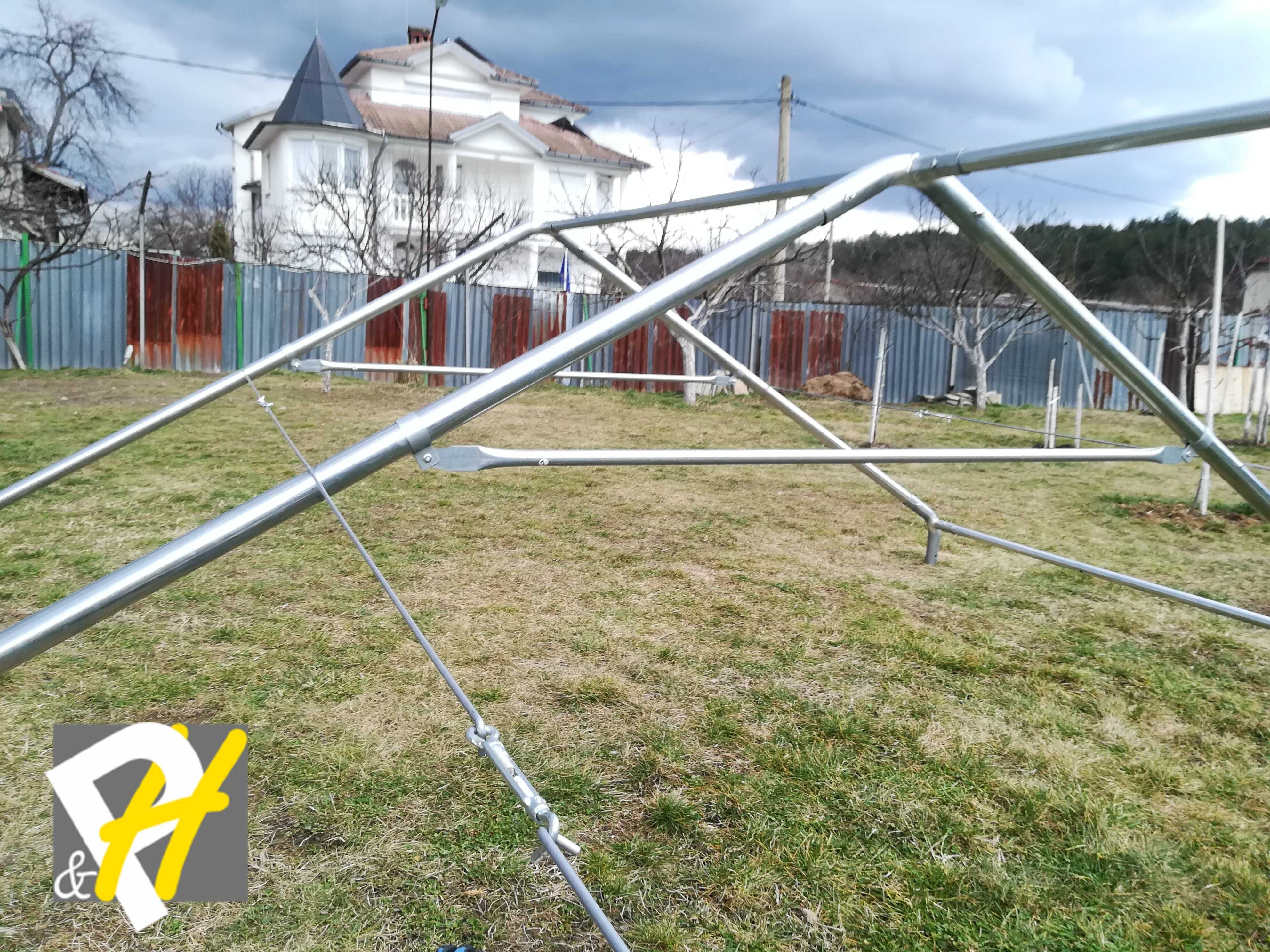 Професионална шатра 4х12м XXL, огнеустойчив PVC брезент 550гр/м2
