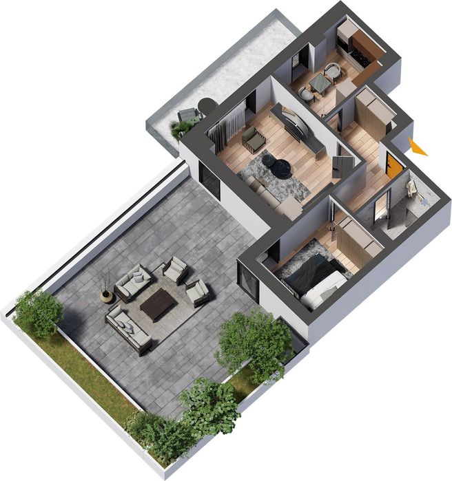 Apartament 2 Camere Cu Terasa, Nou, Direct La Dezvoltator