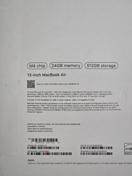 MacBook Air  13-inch M4 24GB 512GB