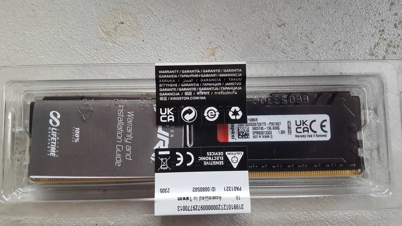 Kingston Fury HyperX DDR4 8GB 3200Mhz Новая, запечатанная.