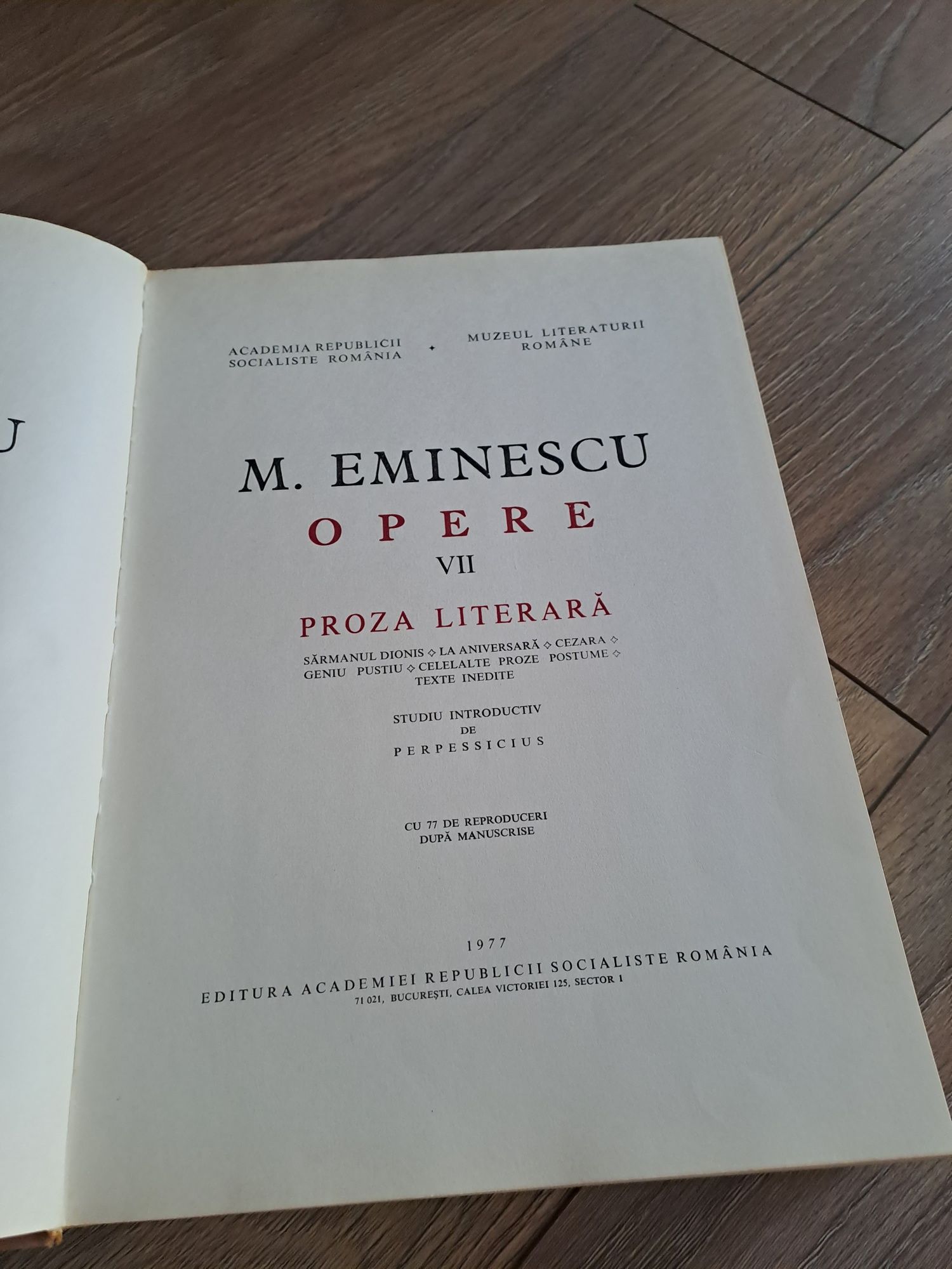 Mihai Eminescu, Opere, ediție critica ingrijita de Perpessicius,