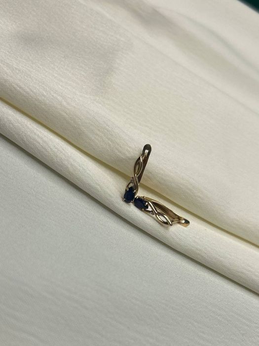 Рассрочка 0% по 7465 тг в месяц. Серьги с камнями из красного золота