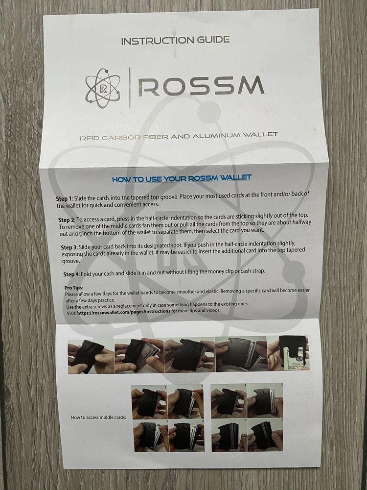 Portofel /cardholder ROSSM - carbon fiber- RFID Blocking Technology