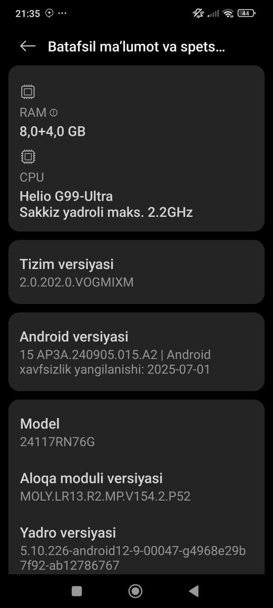 Telefon sotiladi ishlashi zor
