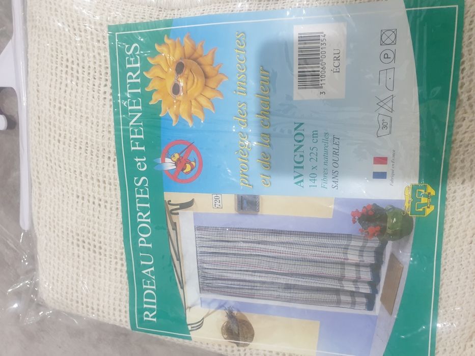 Perdele bumbac 100% made in France 140x225 antitantar anticaldura crem