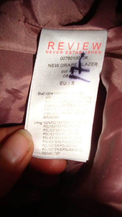 Sacou roz deschis/pal, S, Review, fara sistem de inchidere