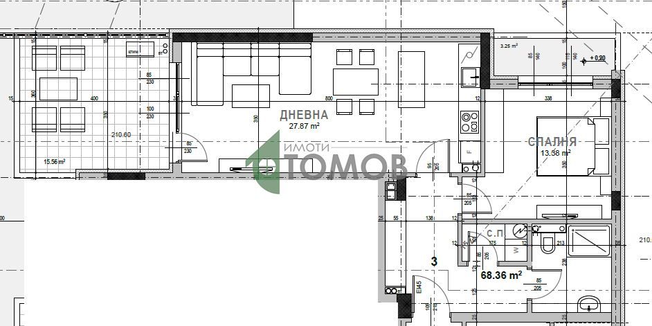Просторен двустаен НОВО СТРОИТЕЛСТВО кв. Самара 3