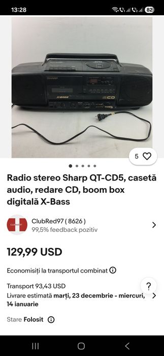 Radio CD Sharp Boombox