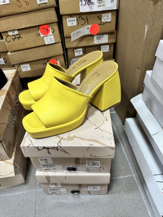 Saboti dama,Piele naturala,Noi,Marime 39