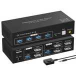 KVM Switch VPFET DP 1.4 4K120Hz pentru 2 PC si 2 monitoare