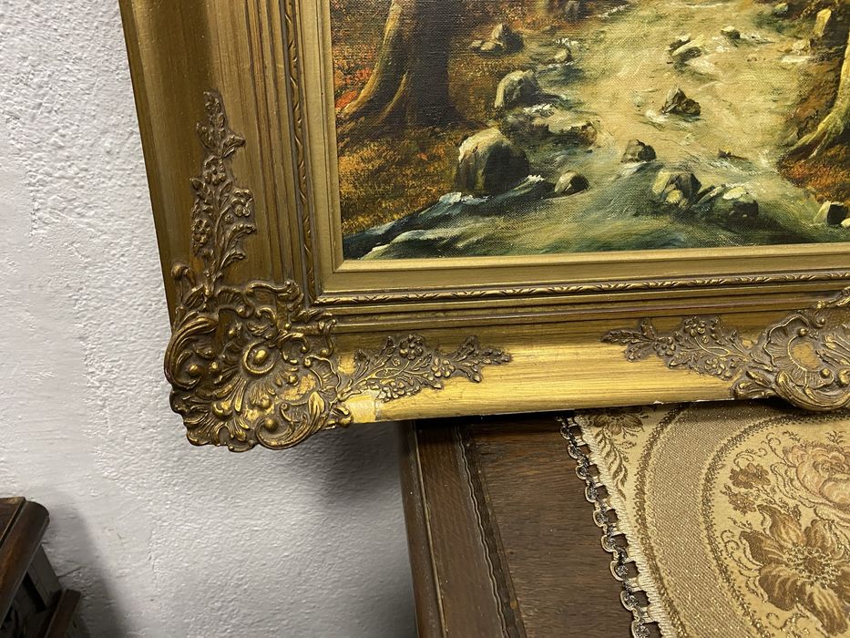 Маслена картина R Bernat Zik есенен горски пейзаж 1950 те