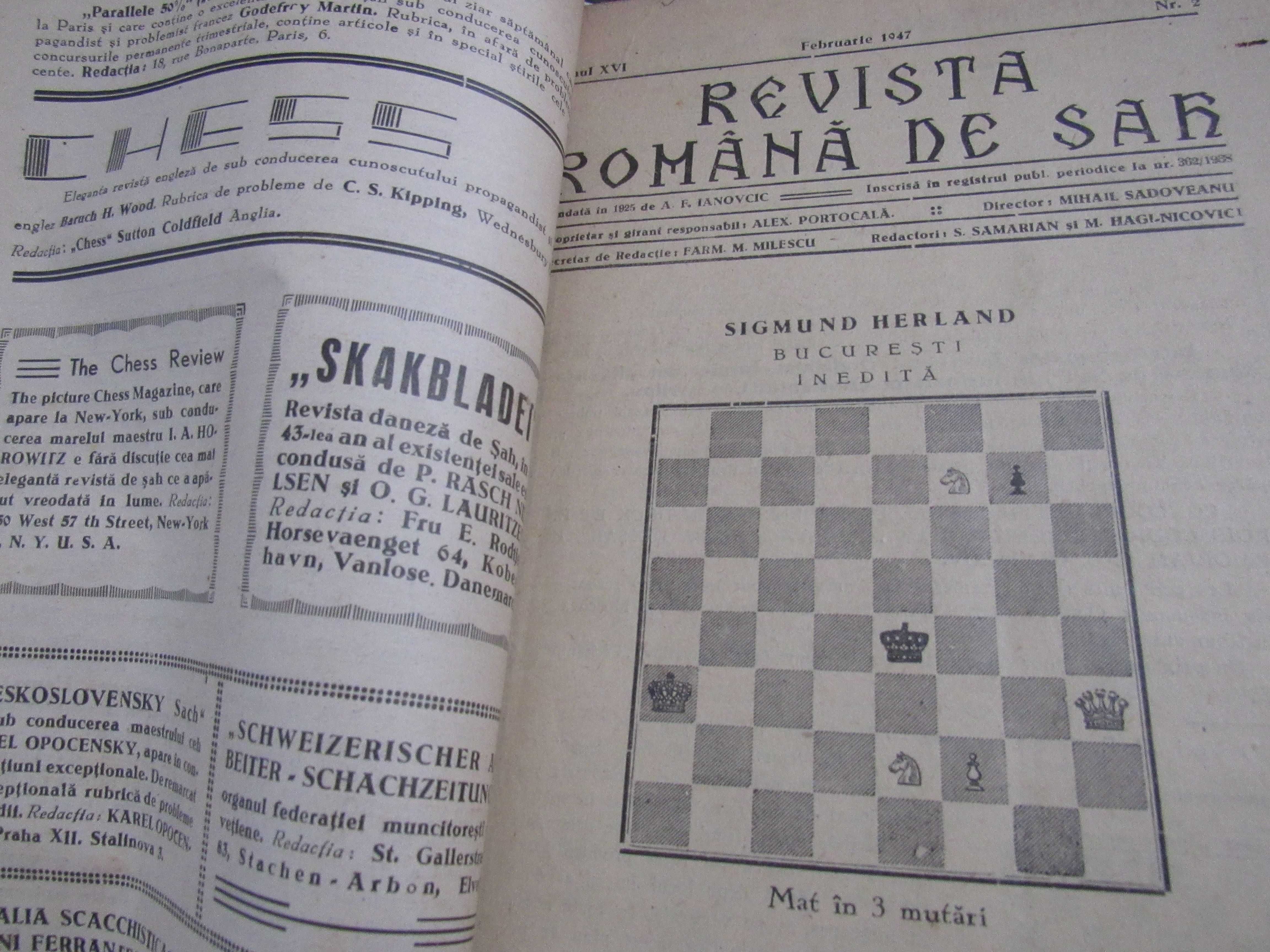 Revista Romana de SAH pe anii 1947, 1948 si 1949, colectie rara