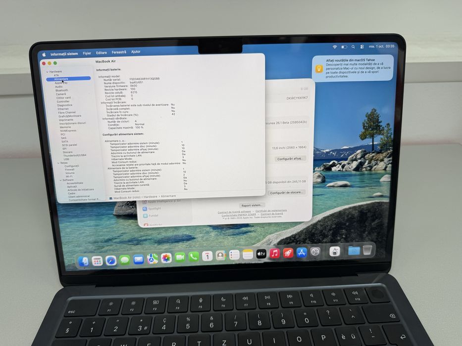 Laptop Apple MacBook Air, 13,6”, M2, SSD 256, RAM 8 GB