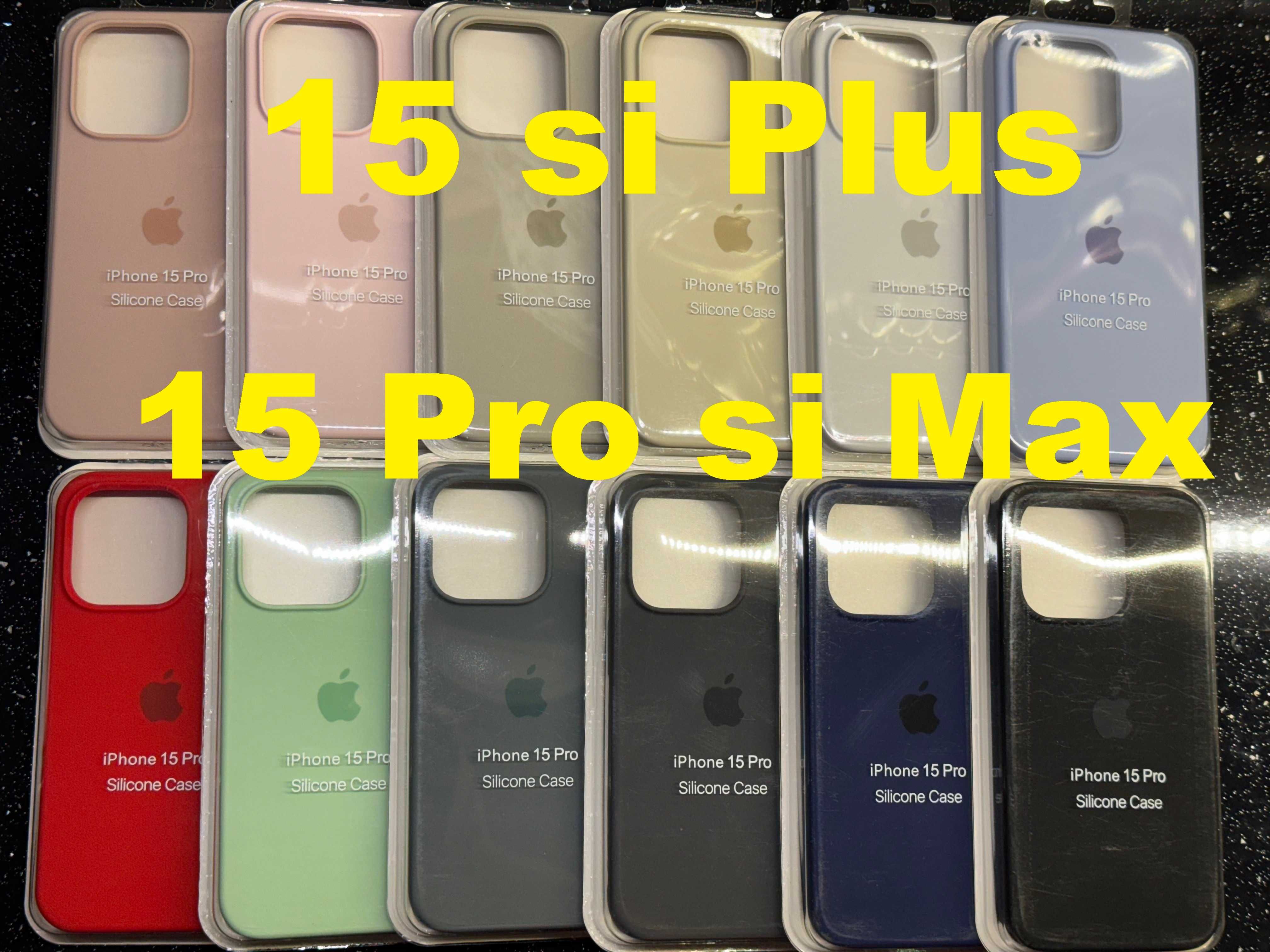 3 Husa iPhone Silicon 11/12/13/14/15 Plus Pro Max 8+ XR Xs/Max Carcasa