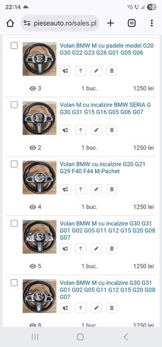 Volan M cu incalzire BMW SERIA G G30 G31 G15 G16 G05 G06 G07