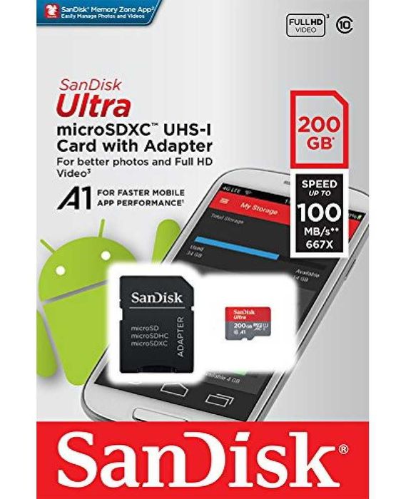 SanDisk Micro SD, 200GB, НОВА