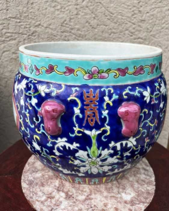 Superb ghiveci chinezesc-portelan emailat-ach.Olanda