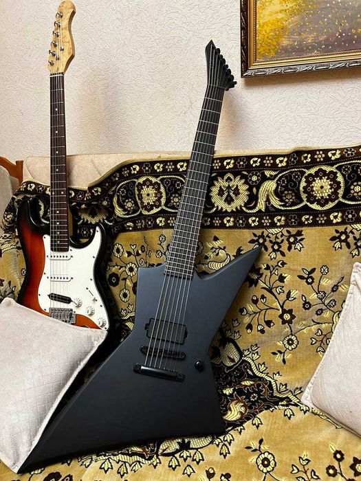 Электрогитара LTD EX-7 Baritone Black Metal 7 Black Satin