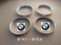Inele centrare BMW Livrare Gratuită 74.1 x 72.6 BMW din aluminiu 74 la