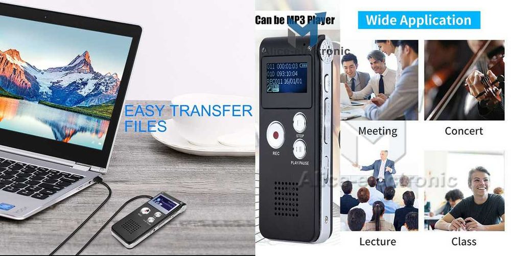 Reportofon digital Profesional. Mini Spy activat prin voce 16GB. Nou !