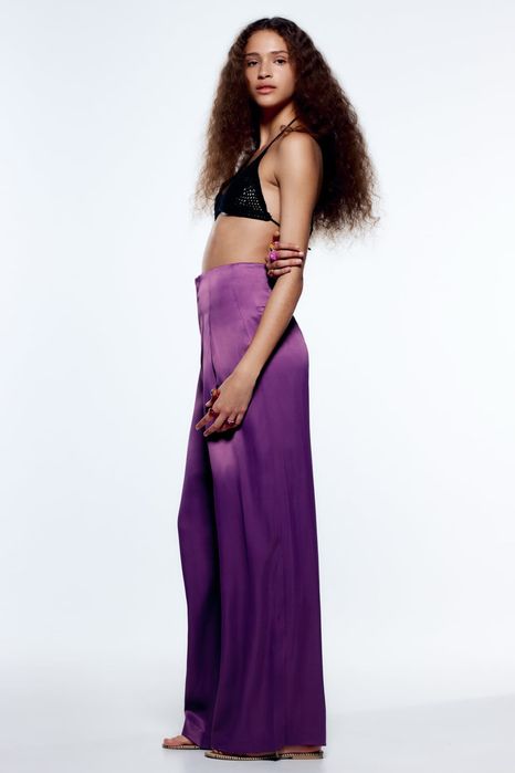 Дамски панталон ZARA – S размер, сатенен