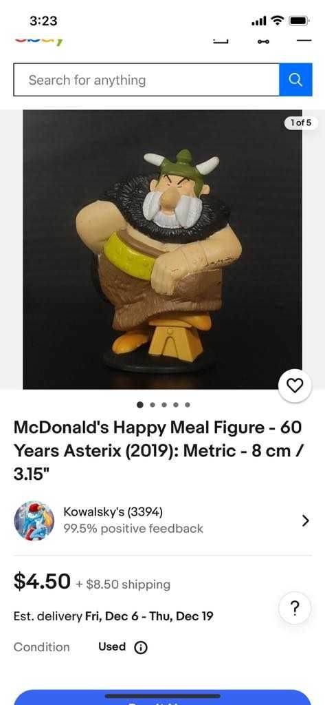 2 фигурки от McDonald's Happy meals-60 години 2019 Астерикс