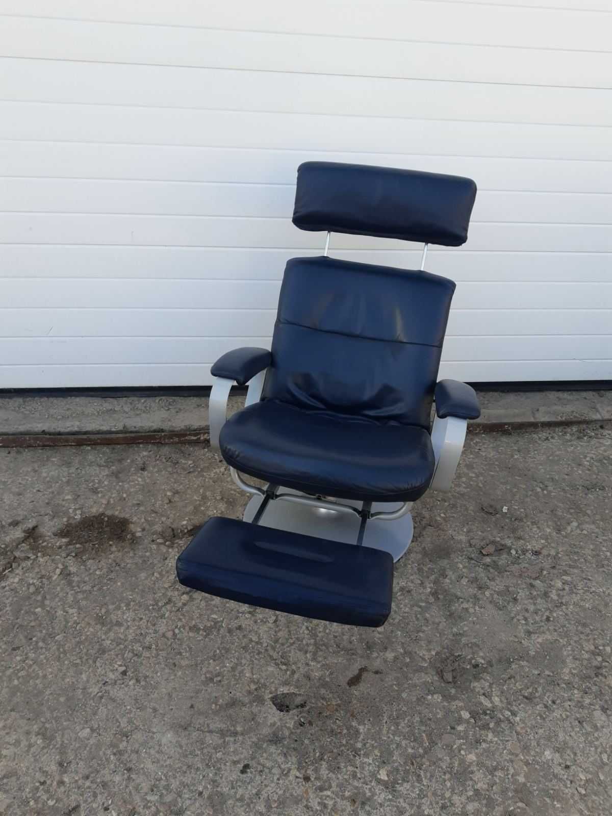 Стилно Ретро дизайнерско кожено Релакс кресло. Внос Холандия