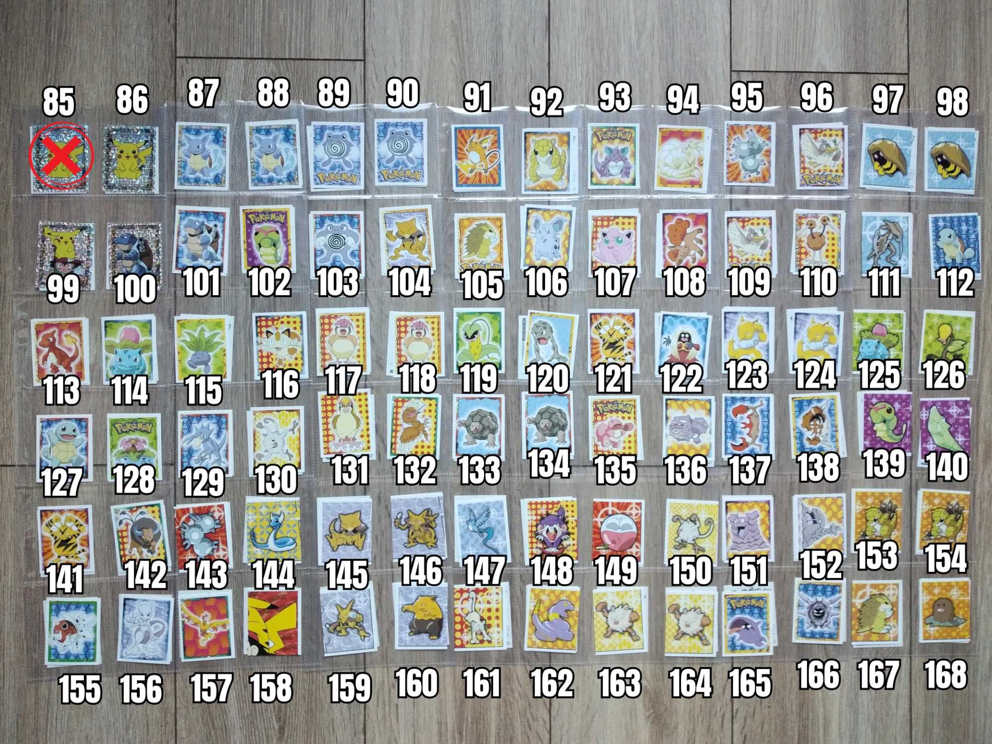 Pokemon Стикери Merlin от 1999 Червен Албум Оригинални Колекционерски
