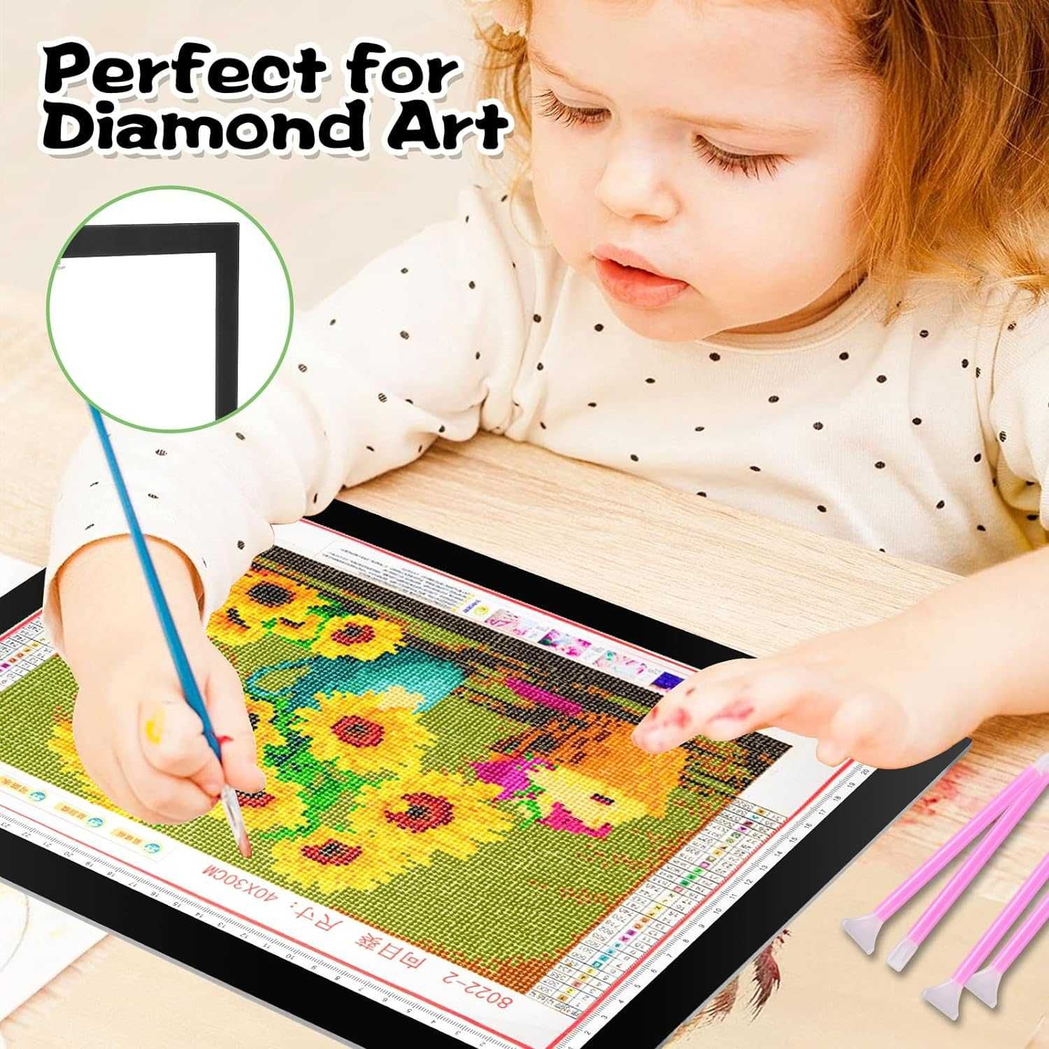 RTjoy A4 LED Light Tracing Pad,регулируема светлинна USB дъска за деца