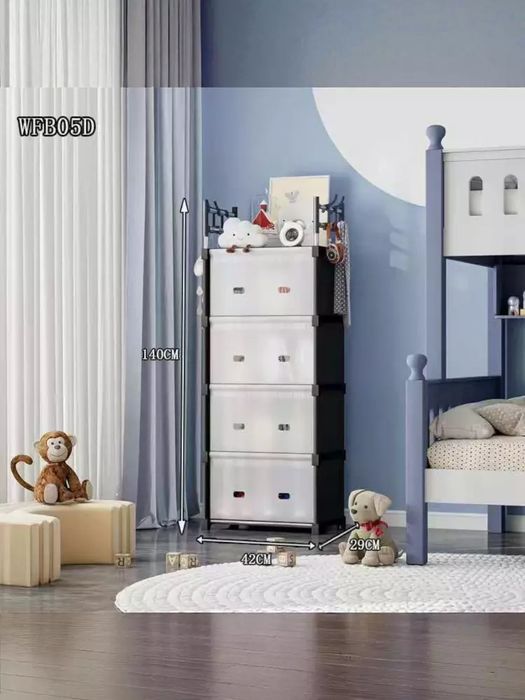 4-darajali oson yig'iladigan poyabzal rafi - uy, yotoqxona va ofis uch